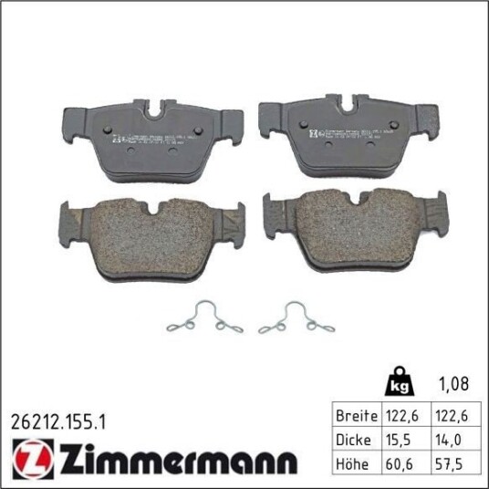 ZIMMERMANN 26212.155.1 Bremseklosser