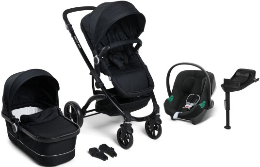 Beemoo Move Duo Duovogn Inkl. Cybex Aton B2 Babybilstol & Base Black/Volcano Black