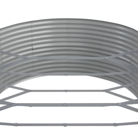 vidaXL Plantekasse pulverlakkert stål 584x140x68 cm sølv