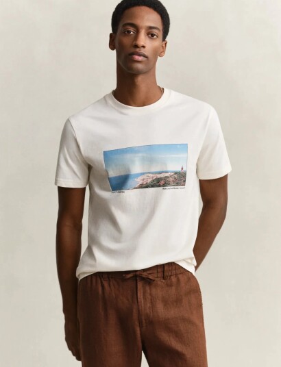 GANT Scenery Graphic Ss Tshirt Cream XXL GANT Scenery Graphic Ss Tshirt Cream XXL