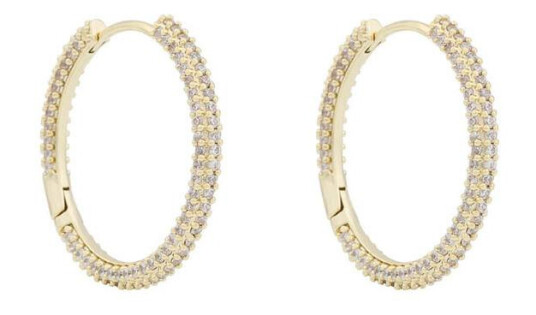 Snö Of Sweden North Ring Earrings Gold/Clear 25mm