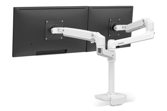 Ergotron LX Dual Stacking Arm (white) with Low-Profile Top-Mount Clamp Ergotron LX Dual Stacking Arm (white) with Low-Profile Top-Mount Clamp