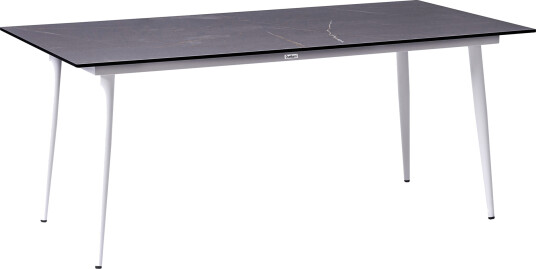 Spisebord utendørs Tolentino 90x180 cm marmoreffekt Hvit/Grå
