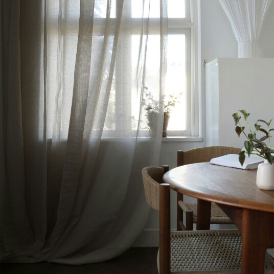 Mimou Sophie Gardin Dobbel Bredde Natur 290x250 cm