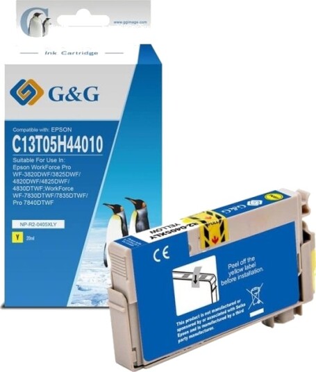 G&G 18593 gul blekkpatron 20 ml 1100 sider