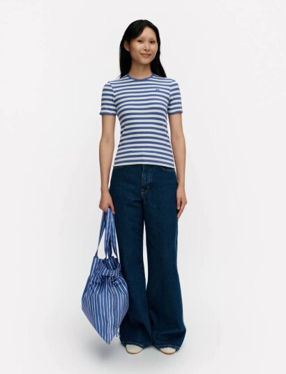 Marimekko Kukkea Tasaraita Unikko Blue S