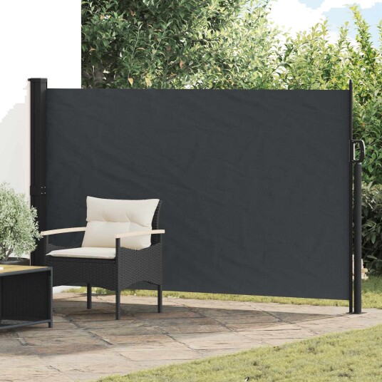 vidaXL Utklappbart side markise Svart 300 x 170 cm Polyester