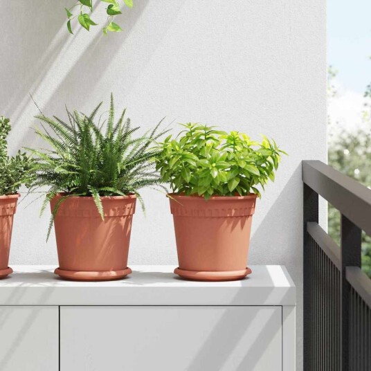 vidaXL Plantepotter 6 pcs Klinker Rød Ø 19 x 16 cm Plast