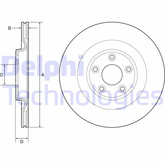 Bremseskive DELPHI BG4833C Bremseskive DELPHI BG4833C