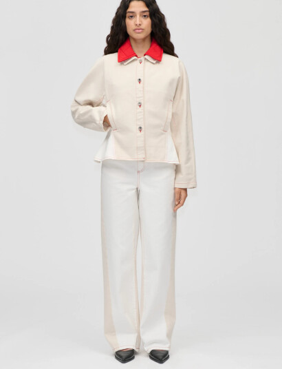 STINE GOYA 2453 Double Rinse Denim, Peplum Col - Cream - M STINE GOYA 2453 Double Rinse Denim, Peplum Col - Cream - M