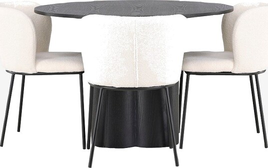 Venture Home Spisegruppe Olivia med 4 stk stoler Edina Svart Venture Home Spisegruppe Olivia med 4 stk stoler Edina Svart