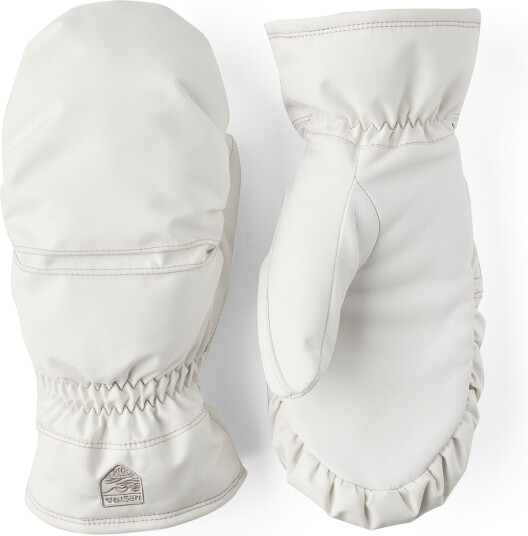 Hestra Women's Primaloft Leather Mitt Ivory 9
