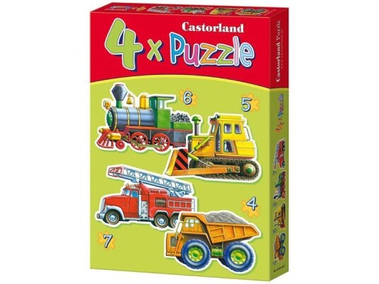Castorland Csb04256 Premium Vehicles Jigsaw 4 Puzzle Set Multicolour