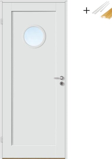 Innerdør Bygg1 Stil 1 R1 Hvit Glass med Karmsett Innerdør Bygg1 Stil 1 R1 Hvit Glass med Karmsett
