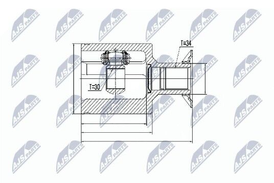 Nty Drivknute drivaksel NTY NPW ME 024