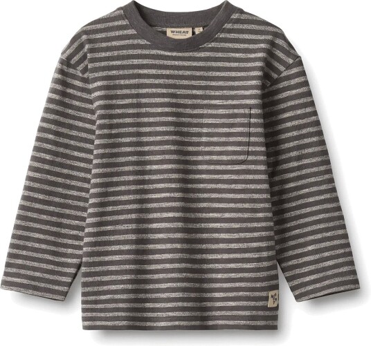 Wheat T Shirt L/S Ross DARK CHARCOAL STRIPE 128