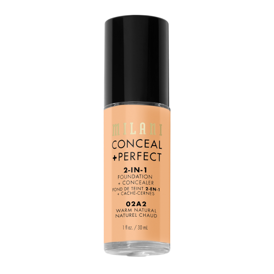 Milani Conceal + Perfect 2in1 Foundation + Concealer 02A2 Warm Natural 30 ml Foundation Milani Conceal + Perfect 2in1 Foundation + Concealer 02A2 Warm Natural 30 ml Foundation
