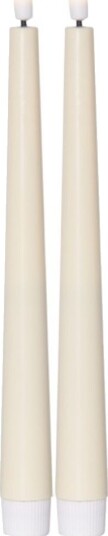 LED RIPESIKKER LYS 2 PAKNING FLAMME CANDY GUL / 26 cm