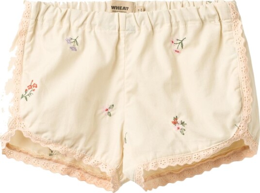 Wheat Shorts Inger Ivory Broderiblomster Wheat 4 år 104 Shorts Hvit