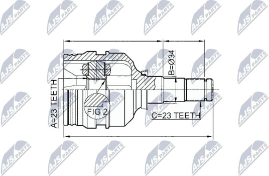Nty Drivknute drivaksel NTY NPW TY 067