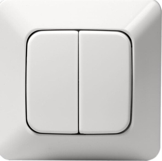 Abb Trykknapp 1465U4 Innfelt, IP20, Alpinhvit Kroneomkobler, Uten Klør