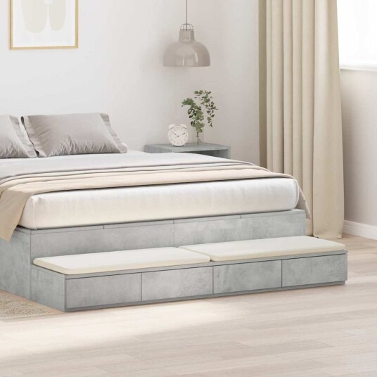 Sengeskuffer Betonggrå 160x36,5x16,5 cm Konstruert tre Sengeskuffer Betonggrå 160x36,5x16,5 cm Konstruert tre
