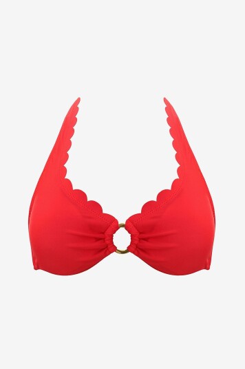 KAANDA Beach life - Bikini BH New Venus Scallop UW Halter Top - Rød