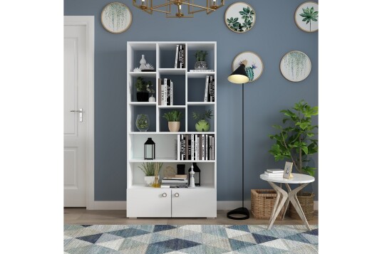 Penguen Bokhylle 93,6x29,6 cm Hvit Hanah Home