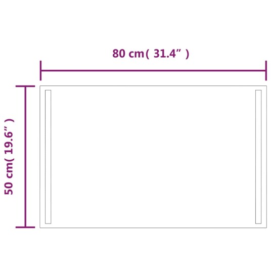 vidaXL Baderomsspeil med LED 50x80 cm