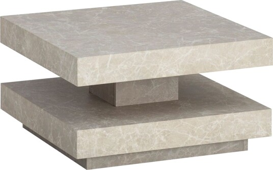 Sofabord Wohnling kvadrat 60 cm, steinoptikk stil, moderne utseende Beige - Beige