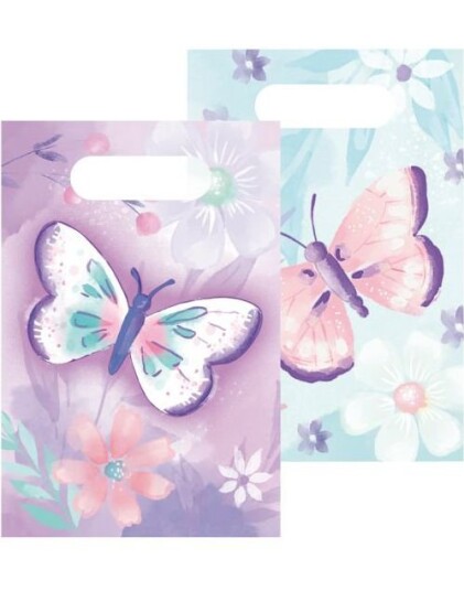 Amscan 8 stk Godteposer med Drømmende Sommerfugl Flutter Dream 9909725