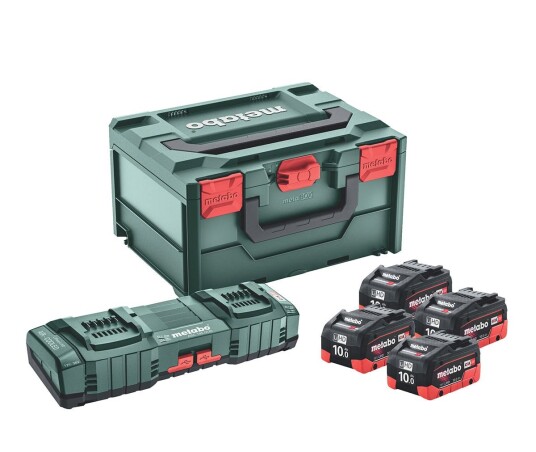 Metabo Basis sett 2x LiHD 10Ah + ASC 145 DUO + metaBOX