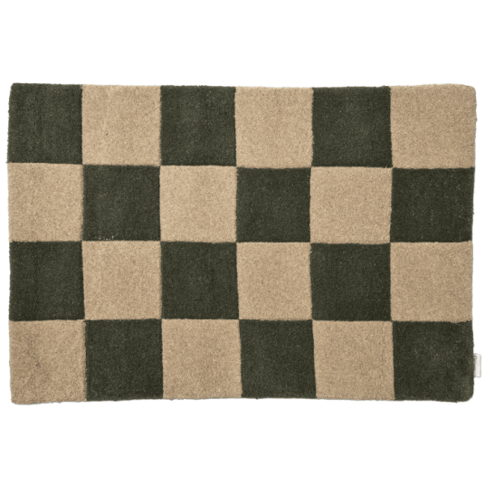 Square Dørmatte 60x90 cm Naturlig / Skogsgrønn