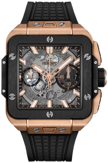 Hublot Herreklokke 821.OM.0180.RX Big Bang 42mm Sølvfarget/Gummi Hublot Herreklokke 821.OM.0180.RX Big Bang 42mm Sølvfarget/Gummi