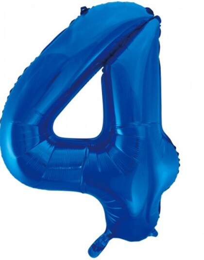 Tallet 4 Royal Blå JUMBO Folieballong 86 cm Tallet 4 Royal Blå JUMBO Folieballong 86 cm