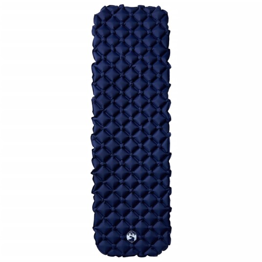 vidaXL Oppblåsende campingmadrass marineblå 190x58x6 cm