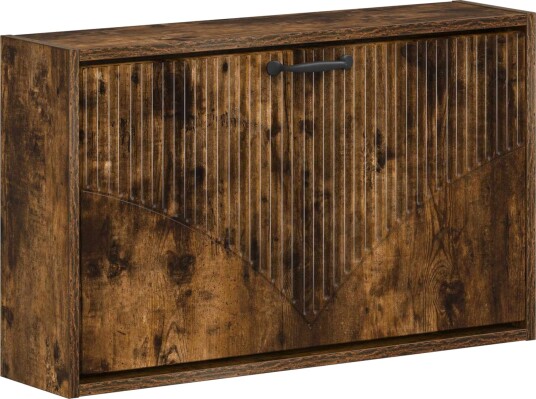 vidaXL Vegghengt skoskap HOORN 71 x 17 x 43 cm Konstruert tre Røkt Eik