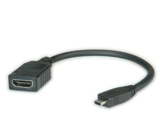 VALUE HDMI High Speed Cable + Ethernet, A - D, F/M, 0.15m VALUE HDMI High Speed Cable + Ethernet, A - D, F/M, 0.15m