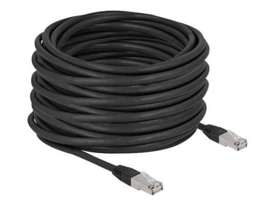 Delock Koblingskabel Rj-45 Hann Til Rj-45 Hann 20 M 7 Mm S/Ftp Cat 6A Halogenfri Utendørs Svart