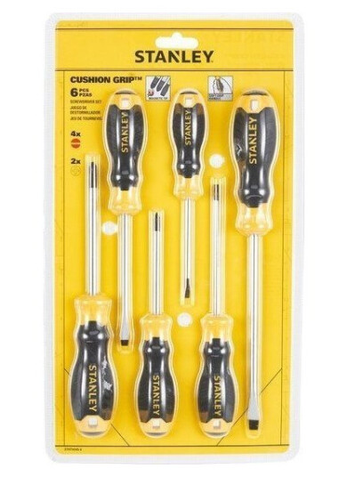 Stanley St. Screwdrivers 6 Pcs. C/Grip (4Pl+2Ph)