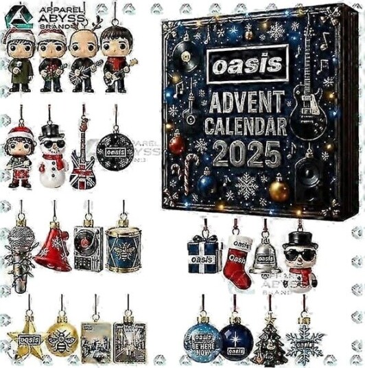 Oasis British Rock Advent Julekalender Blind Box Juletrepynt Akryl Anheng