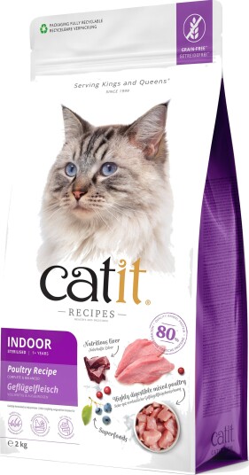 Catit Recipes Indoor Adult Tørrfôr Til Innekatter Fjærfe 2 kg Catit Recipes Indoor Adult Tørrfôr Til Innekatter Fjærfe 2 kg