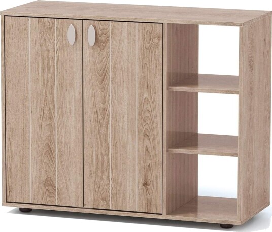 Skoskap med justerbare hyller – naturlig trefarge