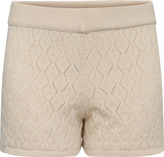 Sofie Schnoor ShortStrikk Jumana Off White m. Hullmønste Sofie Schnoor 14 år 164 Shorts Beige Brun