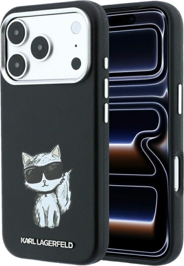 Karl Lagerfeld Smooth Choupette Sketch MagSafe-etui til iPhone 18 Pro Max / 17 Pro Max Svart