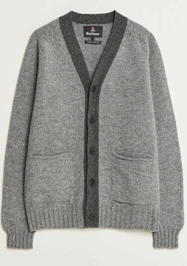 Barbour Lifestyle Scottish Made Knitted Cardigan Grey Marl