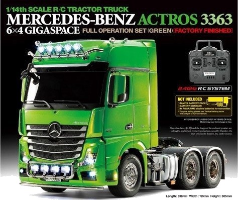 TAMIYA 1:14 R/C Full Option Actros 3363 Green