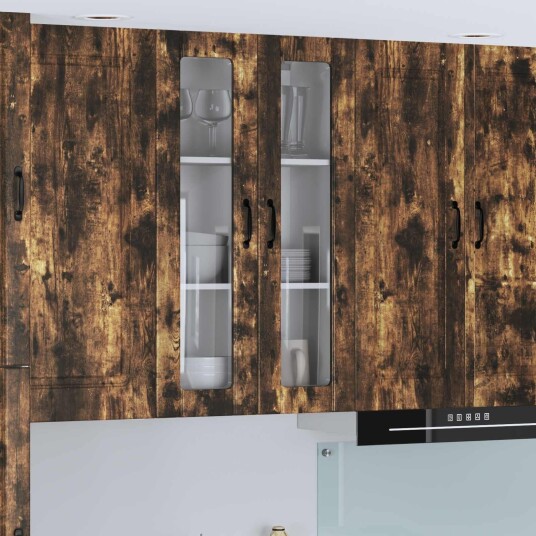  Kjøkken veggskap Røkt eik 60 x 31 x 100 cm Konstruert tre