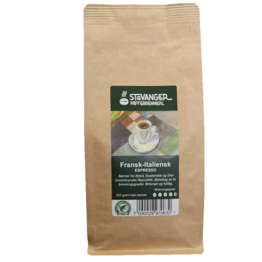 Espresso fransk/italiensk 250g, Hele bønner Espresso fransk/italiensk 250g, Hele bønner