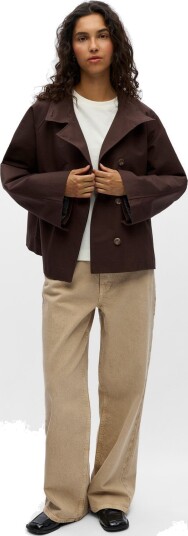 Object Objgerda L/S Lo Short Jacket Div Brown 36